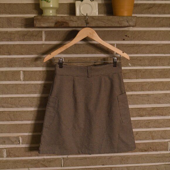 Sezane Brown Checkered Skirt - Picture 3 of 9